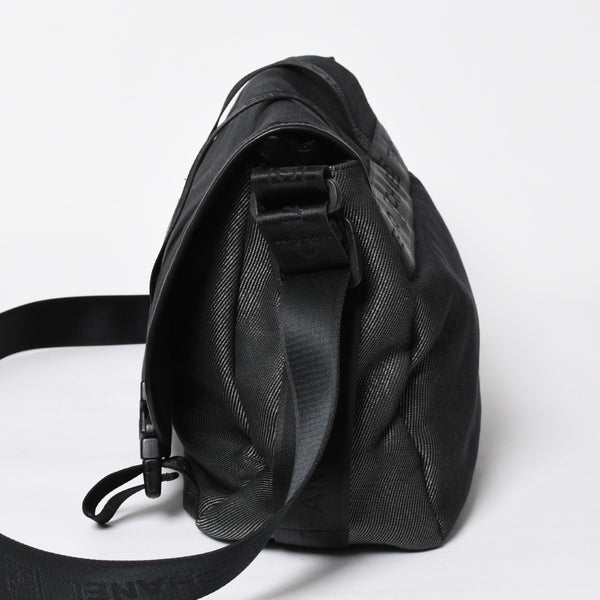 Very Good Condition CHANEL CHANEL Sports Line Messenger Bag No. 10 Coco Mark Glitter Canvas Black Used 4a009046