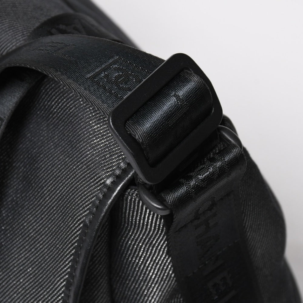 Very Good Condition CHANEL CHANEL Sports Line Messenger Bag No. 10 Coco Mark Glitter Canvas Black Used 4a009046