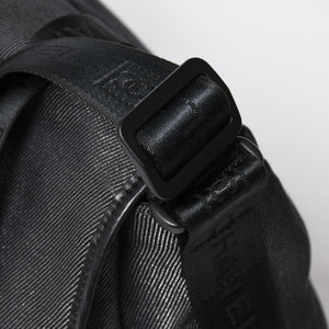 Very Good Condition CHANEL CHANEL Sports Line Messenger Bag No. 10 Coco Mark Glitter Canvas Black Used 4a009046