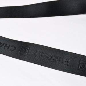 Very Good Condition CHANEL CHANEL Sports Line Messenger Bag No. 10 Coco Mark Glitter Canvas Black Used 4a009046