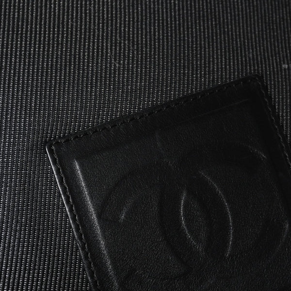 Very Good Condition CHANEL CHANEL Sports Line Messenger Bag No. 10 Coco Mark Glitter Canvas Black Used 4a009046