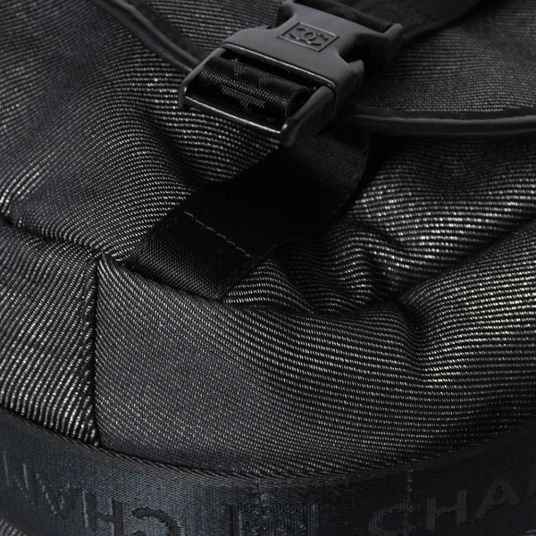 Very Good Condition CHANEL CHANEL Sports Line Messenger Bag No. 10 Coco Mark Glitter Canvas Black Used 4a009046
