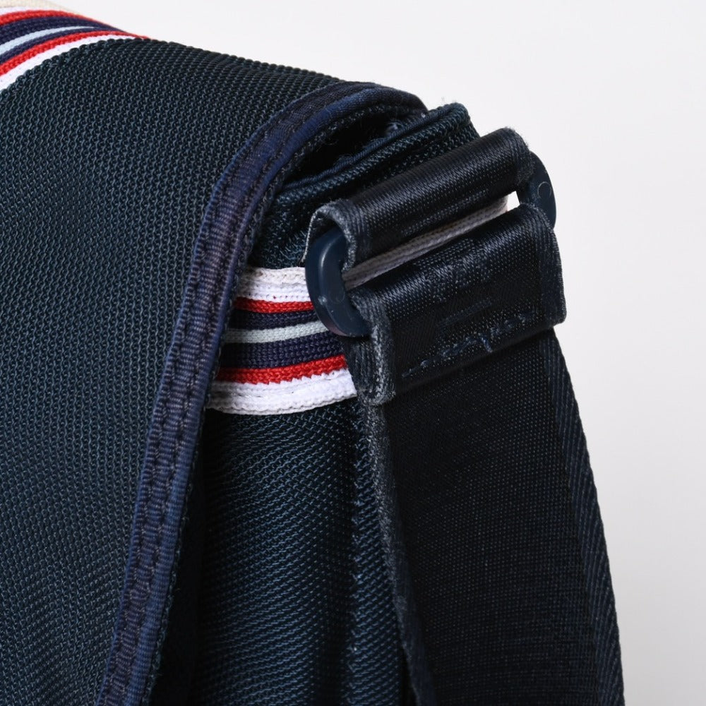 Very Good Condition CHANEL Sports Line Shoulder Bag No. 10 Coco Mark Ivory Navy Nylon Silver Hardware Used 4a009041