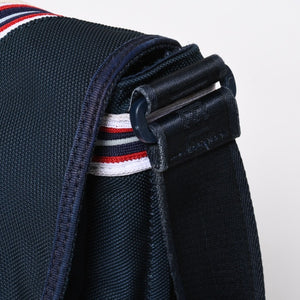 Very Good Condition CHANEL Sports Line Shoulder Bag No. 10 Coco Mark Ivory Navy Nylon Silver Hardware Used 4a009041