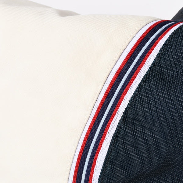 Very Good Condition CHANEL Sports Line Shoulder Bag No. 10 Coco Mark Ivory Navy Nylon Silver Hardware Used 4a009041