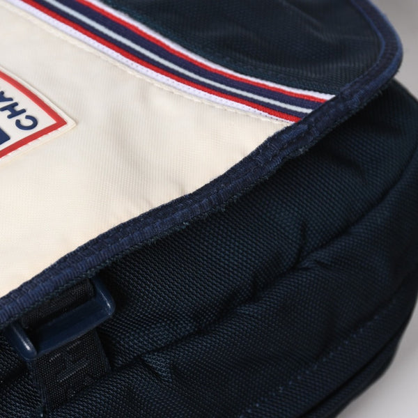 Very Good Condition CHANEL Sports Line Shoulder Bag No. 10 Coco Mark Ivory Navy Nylon Silver Hardware Used 4a009041