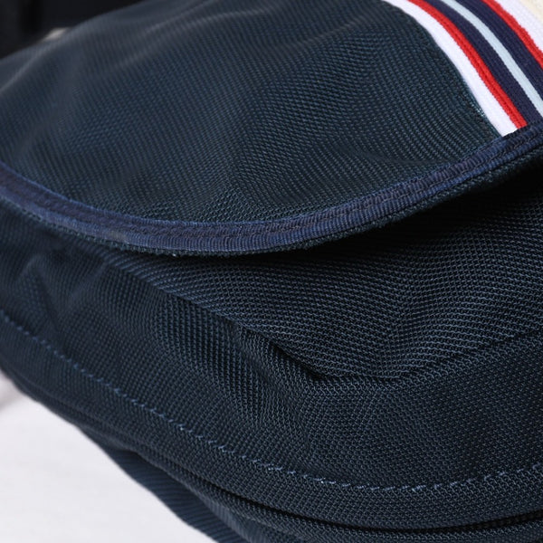 Very Good Condition CHANEL Sports Line Shoulder Bag No. 10 Coco Mark Ivory Navy Nylon Silver Hardware Used 4a009041