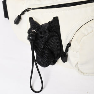 CHANEL Sports Line Waist Bag Body Bag No. 8 Coco Mark Nylon Ivory Silver Hardware Good Condition Used 4a009028