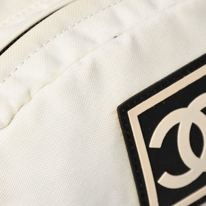 CHANEL Sports Line Waist Bag Body Bag No. 8 Coco Mark Nylon Ivory Silver Hardware Good Condition Used 4a009028