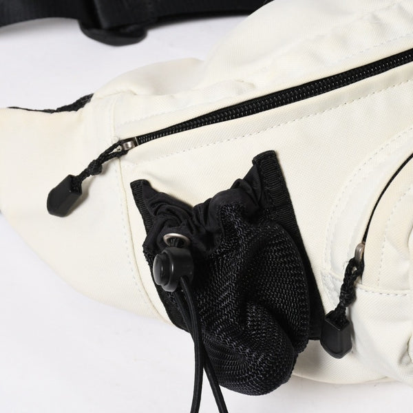 CHANEL Sports Line Waist Bag Body Bag No. 8 Coco Mark Nylon Ivory Silver Hardware Good Condition Used 4a009028
