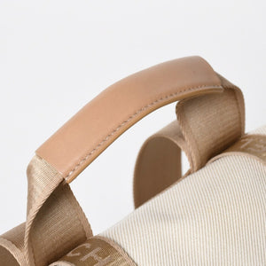 Very Good Condition CHANEL Sportsline Rucksack Backpack No. 10 Coco Mark Leather Canvas Beige Brown Used 4a009035