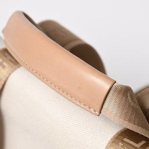 Very Good Condition CHANEL Sportsline Rucksack Backpack No. 10 Coco Mark Leather Canvas Beige Brown Used 4a009035