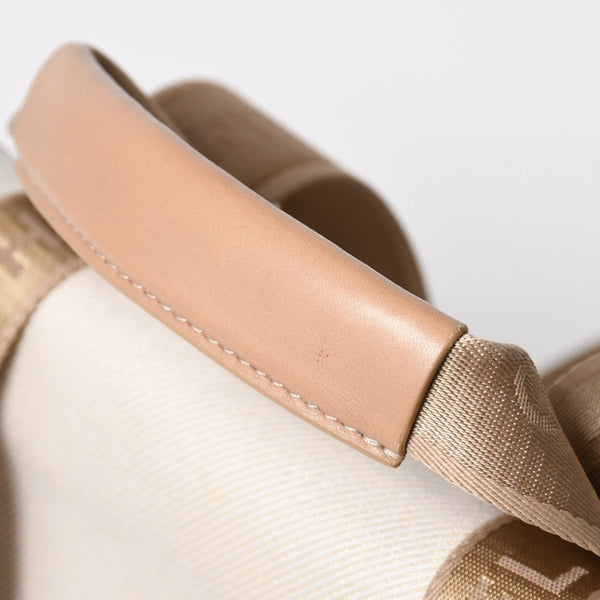 Very Good Condition CHANEL Sportsline Rucksack Backpack No. 10 Coco Mark Leather Canvas Beige Brown Used 4a009035