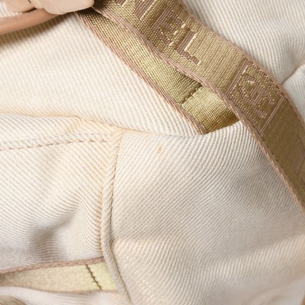 Very Good Condition CHANEL Sportsline Rucksack Backpack No. 10 Coco Mark Leather Canvas Beige Brown Used 4a009035