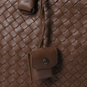 Very Good Condition BOTTEGA VENETA Bottega Veneta Brick Tote Bag Boston Bag Brown Dark Brown Intrecciato B01434627X Used 4a009039