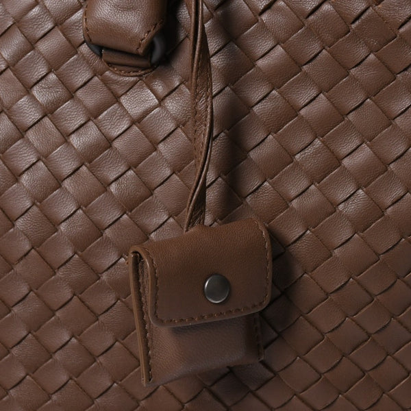 Very Good Condition BOTTEGA VENETA Bottega Veneta Brick Tote Bag Boston Bag Brown Dark Brown Intrecciato B01434627X Used 4a009039