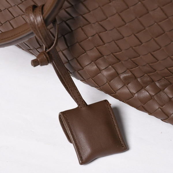 Very Good Condition BOTTEGA VENETA Bottega Veneta Brick Tote Bag Boston Bag Brown Dark Brown Intrecciato B01434627X Used 4a009039