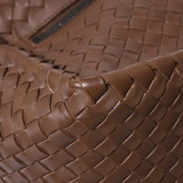 Very Good Condition BOTTEGA VENETA Bottega Veneta Brick Tote Bag Boston Bag Brown Dark Brown Intrecciato B01434627X Used 4a009039