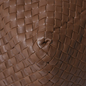 Very Good Condition BOTTEGA VENETA Bottega Veneta Brick Tote Bag Boston Bag Brown Dark Brown Intrecciato B01434627X Used 4a009039