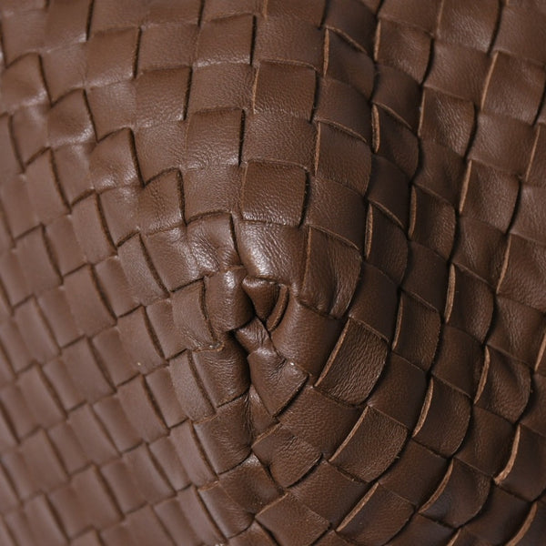 Very Good Condition BOTTEGA VENETA Bottega Veneta Brick Tote Bag Boston Bag Brown Dark Brown Intrecciato B01434627X Used 4a009039