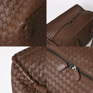 Very Good Condition BOTTEGA VENETA Bottega Veneta Brick Tote Bag Boston Bag Brown Dark Brown Intrecciato B01434627X Used 4a009039