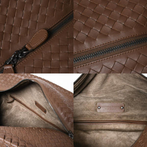 Very Good Condition BOTTEGA VENETA Bottega Veneta Brick Tote Bag Boston Bag Brown Dark Brown Intrecciato B01434627X Used 4a009039