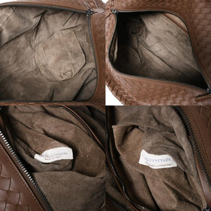 Very Good Condition BOTTEGA VENETA Bottega Veneta Brick Tote Bag Boston Bag Brown Dark Brown Intrecciato B01434627X Used 4a009039
