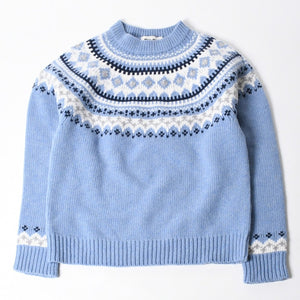 新品同様 MIUMIU ミュウミュウ ウール クルーネックセーター MML02Y サイズ38 マルチカラー 総柄 藤原ヒロシ着用モデル 中古 4a008883