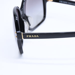 PRADA プラダ Sunglasses サングラス アイウェア SPR 17M-A サイズ59□18 ブラック ゴールド金具 美品 中古 4a008454