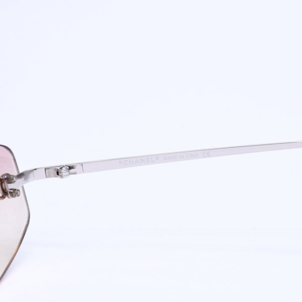 極美品 CHANEL シャネル リムレス サングラス アイウェア 4002 c.124/58 サイズ57□19 130 ココマーク ピンク 中古 4a008488