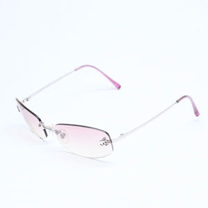 極美品 CHANEL シャネル リムレス サングラス アイウェア 4002 c.124/58 サイズ57□19 130 ココマーク ピンク 中古 4a008488