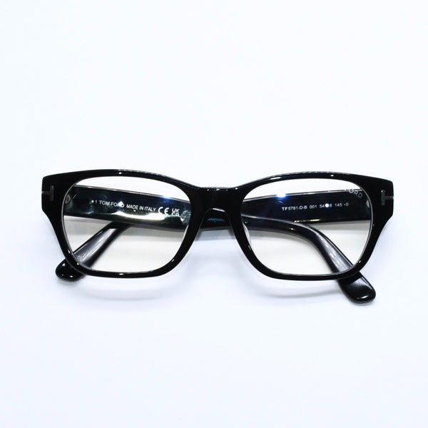 新品同様 TOM FORD トムフォード スクエア メガネ 日本企画モデル TF5781-D-B アセテート ブラック サイズ54◻︎18 中古 4a008469