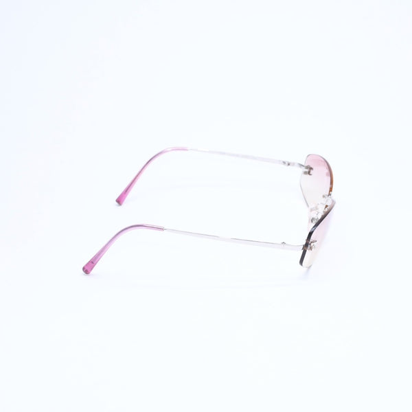 極美品 CHANEL シャネル リムレス サングラス アイウェア 4002 c.124/58 サイズ57□19 130 ココマーク ピンク 中古 4a008488