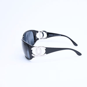 CHANEL シャネル サングラス アイウェア 6014 ｃ.501/87 サイズ64□16 120 ココマーク ブラック 良品 中古 4a008457