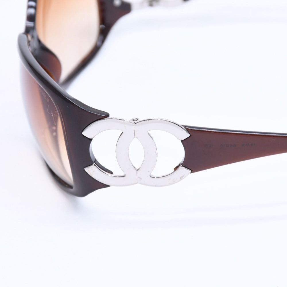 CHANEL シャネル サングラス アイウェア 64□16 120 ココマーク ブラウン シルバー プラスチック 美品 中古 4a008461