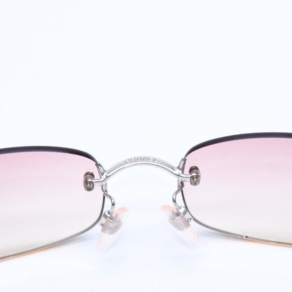 極美品 CHANEL シャネル リムレス サングラス アイウェア 4002 c.124/58 サイズ57□19 130 ココマーク ピンク 中古 4a008488