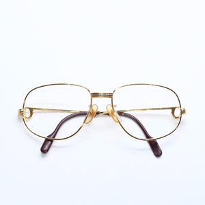 CARTIER カルティエ トリニティ 伊達メガネ アイウェア サイズ54□16 130 GP メタル ゴールド シルバー 美品 中古 4a008480