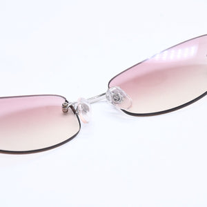 極美品 CHANEL シャネル リムレス サングラス アイウェア 4002 c.124/58 サイズ57□19 130 ココマーク ピンク 中古 4a008488