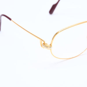 CARTIER カルティエ トリニティ 伊達メガネ アイウェア サイズ54□16 130 GP メタル ゴールド シルバー 美品 中古 4a008480