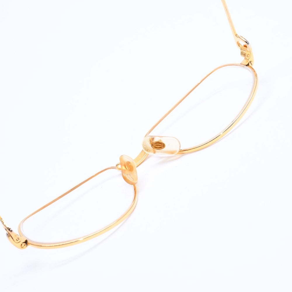 CARTIER カルティエ トリニティ 伊達メガネ アイウェア サイズ54□16 130 GP メタル ゴールド シルバー 美品 中古 4a008480