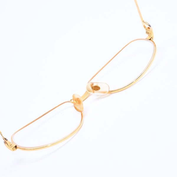 CARTIER カルティエ トリニティ 伊達メガネ アイウェア サイズ54□16 130 GP メタル ゴールド シルバー 美品 中古 4a008480