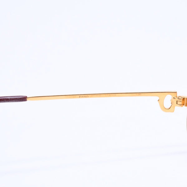 CARTIER カルティエ トリニティ 伊達メガネ アイウェア サイズ54□16 130 GP メタル ゴールド シルバー 美品 中古 4a008480