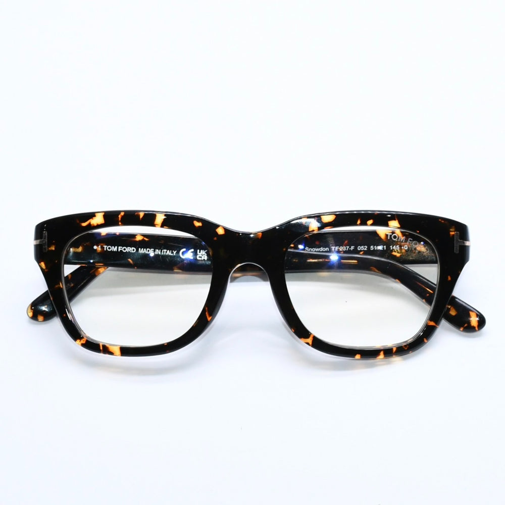 新品同様 TOM FORD トムフォード Snowdon スノードン メガネ 眼鏡 BR TF237-F ブラウン オレンジ サイズ51☐21 中古 4a008491