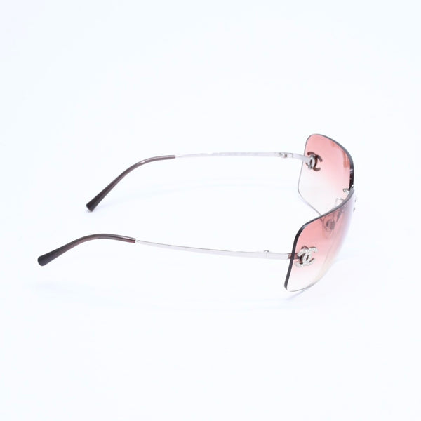 CHANEL シャネル リムレス サングラス アイウェア 4017-D c.124/89 サイズ62□17 120 ココマーク ラインストーン ブラウン 美品 中古 4a008583