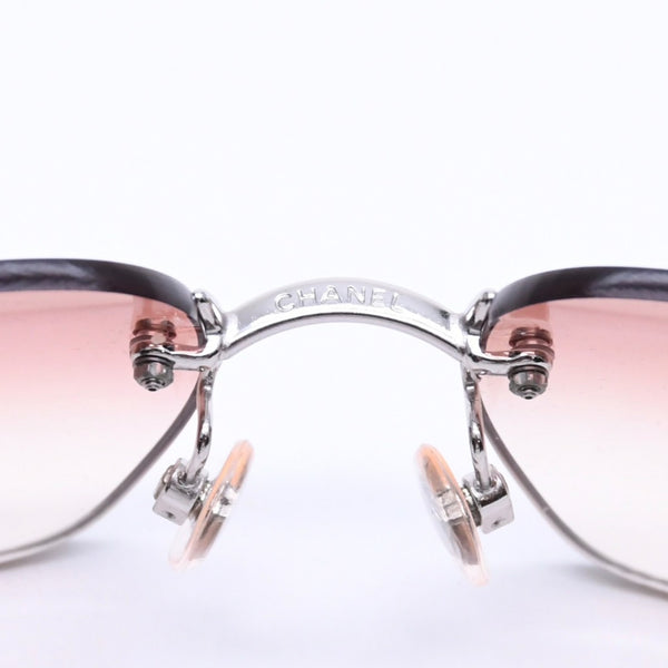 CHANEL シャネル リムレス サングラス アイウェア 4017-D c.124/89 サイズ62□17 120 ココマーク ラインストーン ブラウン 美品 中古 4a008583