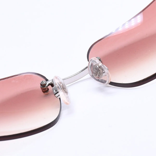 CHANEL シャネル リムレス サングラス アイウェア 4017-D c.124/89 サイズ62□17 120 ココマーク ラインストーン ブラウン 美品 中古 4a008583