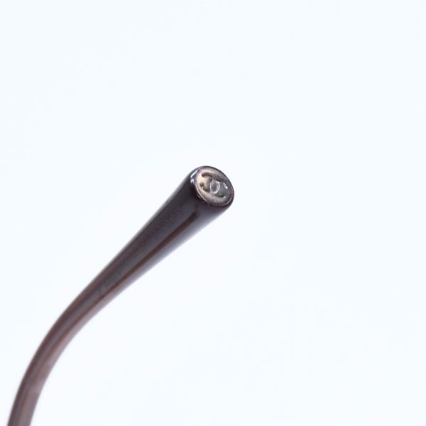 CHANEL シャネル リムレス サングラス アイウェア 4017-D c.124/89 サイズ62□17 120 ココマーク ラインストーン ブラウン 美品 中古 4a008583