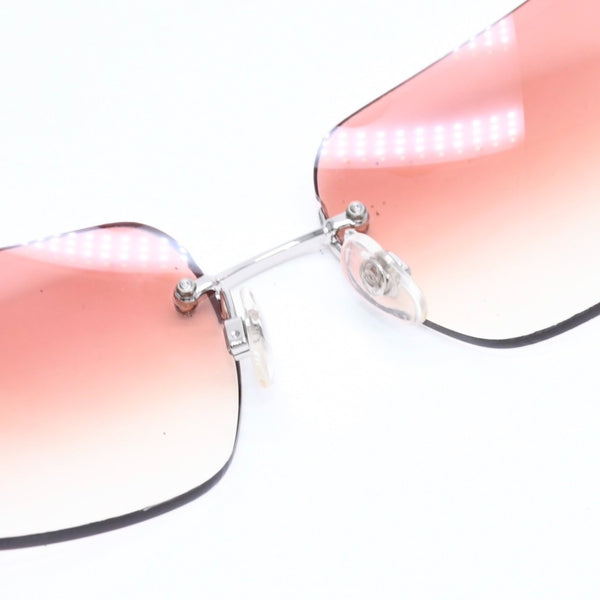 極美品 CHANEL シャネル リムレス サングラス アイウェア 4017-D c.124/89 サイズ62□17 120 ココマーク ラインストーン ブラウン 中古 4a008580