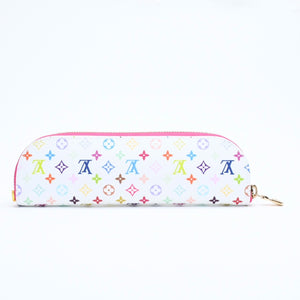 新品同様 LOUIS VUITTON ルイヴィトン LV × TM ペンシルポーチシャーロット GI1303 ホワイト マルチカラー 中古 4a008379