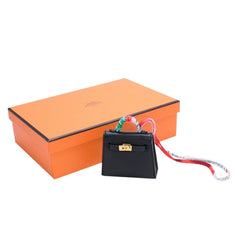 新品未使用品 HERMES エルメス Kelly Charm ケリーチャーム バッグ チャーム Y刻印 ブラック ノアール ゴールド金具 希少 中古 4a008874